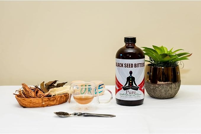 Liquid Blenz Black Seed Bitters with Moringa &amp Turmeric | Botanical Herbal Blend | Crafted with Natural Ingredients | 16 fl oz