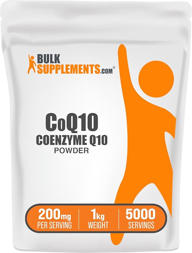 BulkSupplements.com Coenzyme Q10 Powder - Coenzyme Q10 200mg Supplement Nutritional Supplement - Gluten Free 200mg per Serving 1kg (2.2 lbs) (Pack of 1)