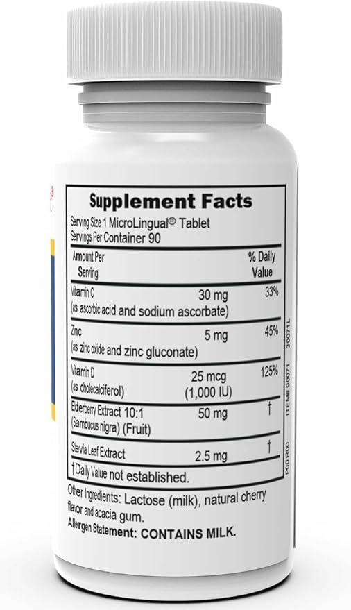 Superior Source Zinc Plus - Immune System Health Support Supplement - Vitamin C Elderberry &amp Vitamin D3-90 Instant Dissolve Tablets (Pack of 2)