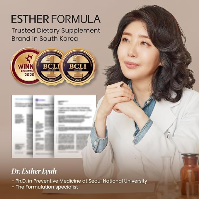 ESTHER FORMULA Liposomal Glutathione Strips (90 ct) - Glutathione Direct Antioxidant Support &amp Skin Brightening | Fast-Absorbing Oral Beauty Film | Korean Supplement | Made in USA