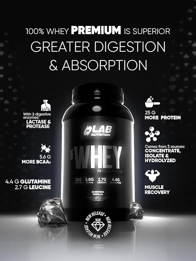 Premium 100% Whey Protein Powder Build muscl Gluten Free 25 g Protein Delicious Chocolate Flavor 2Lbs - 25 Servings.