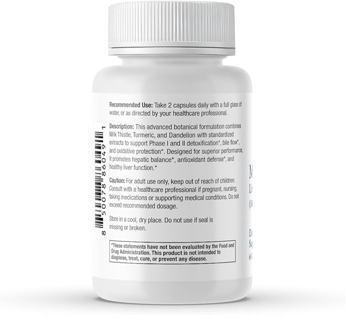 Milk Thistle Liver Detox Complex – Clinical-Grade Liver Support Supplement with Turmeric Dandelion Beet Picrorhiza Black Pepper – Phase I &amp II Detox – 60 Capsules – Non-GMO (2-Pack)