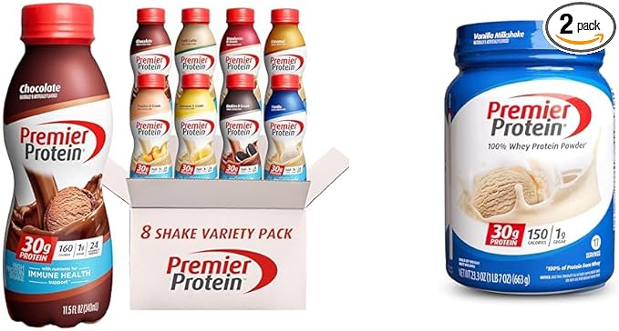 8 Flavor Protein Shake Can Variety Pack with Vanilla Protein Powder 30g Protein 24 Vitamins &amp Minerals 1g Sugar