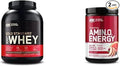 ON Gold Standard 100% Whey Protein Primary Source Isolate - Double Rich Chocolate 74 Servings + ON Amino Energy - BCAA Amino Acids Keto Friendly Green Coffee Extract- Fruit Fusion 30 Servings