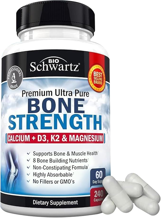 BioSchwartz Bone Strength Mineral Supplement with Calcium and Magnesium (2 Month Supply) Plus Daily Multivitamin for Women 50 &amp Over (1 Month Supply)