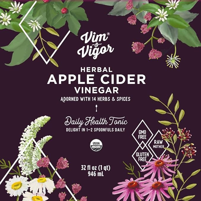 Tonic Vim &amp Vigor 32 Shots Apple Cider Vinegar 14 Herbs Vegan Whole Organic Paleo Keto Whole 30 USA Made