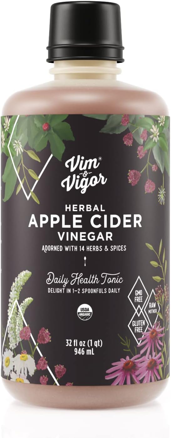Tonic Vim &amp Vigor 32 Shots Apple Cider Vinegar 14 Herbs Vegan Whole Organic Paleo Keto Whole 30 USA Made