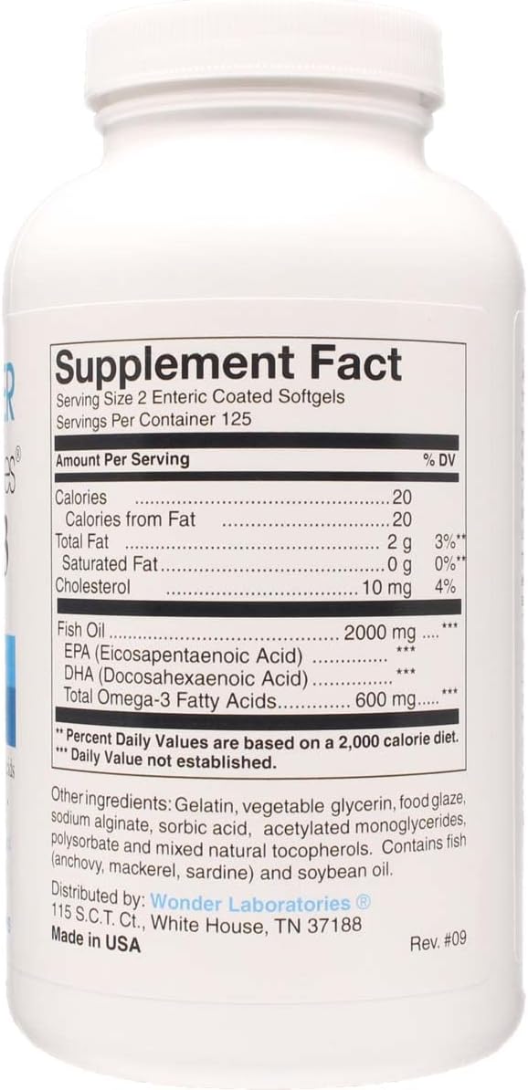 Omega-3 Marine Lipid Concentrate A Natural Source of Omega-3 Fatty Acids - 250 Softgels #3463