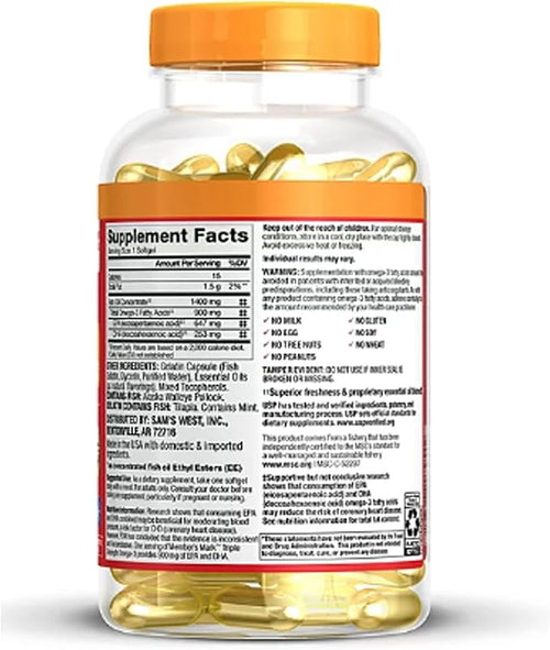 900 mg. Triple Strength Omega-3 from Fish Oil (150 ct.) - Supports Heart Health