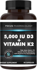 5000 IU Vitamin D3 with Vitamin K2-60 Capsules