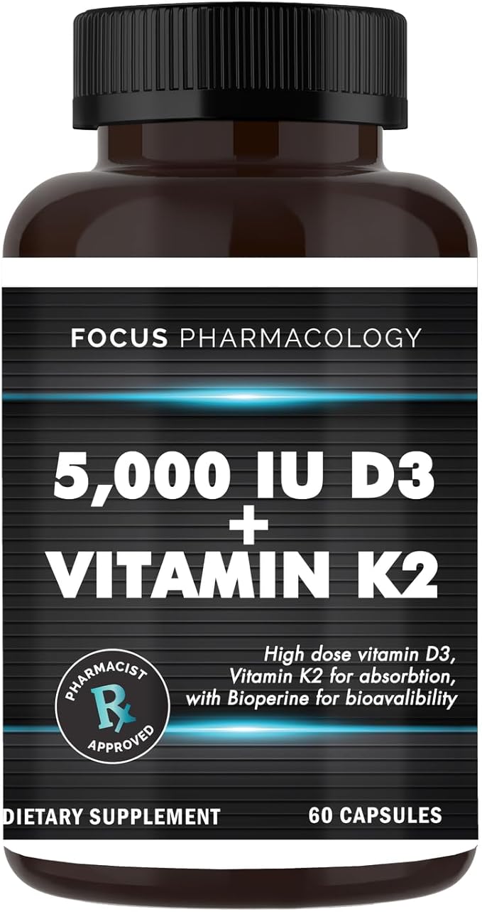 5000 IU Vitamin D3 with Vitamin K2-60 Capsules