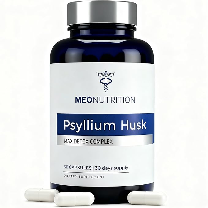 Psyllium Husk Capsules 1520mg - Max Detox Complex with Probiotics Herbs &amp Fiber for Digestive Regularity &amp Gut Health Support* - Made in USA Vegan - 60 Veggie Capsules