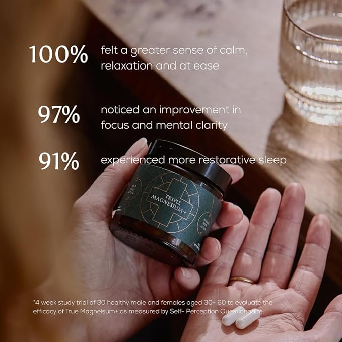 Ancient + Brave Triple Magnesium Capsules 30 Servings Triple Magnesium Complex for Women Energy and Relaxation Support Nervous System and Mood Balance Vegan for Daily Wellbeing