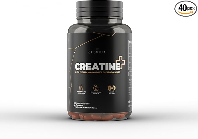 Creatine Monohydrate Gummies – Pre-Workout &amp Post-Workout Support for Muscle Strength Focus and Energy – 40 Count Fruity Flavor Vegan &amp Gluten-Free – Made in The USA