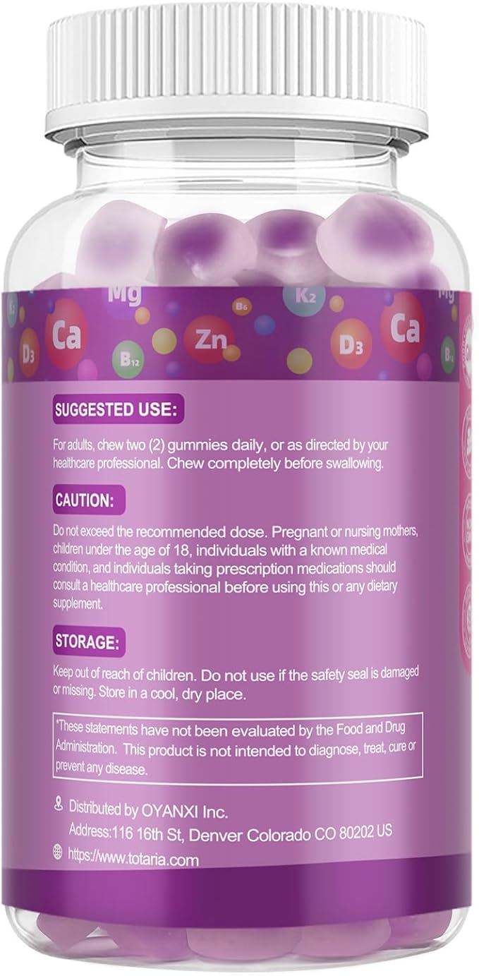 Totaria Sugar Free Calcium Magnesium Zinc Gummies for Women Men &amp Multivitamin Gummies for Women Bundle