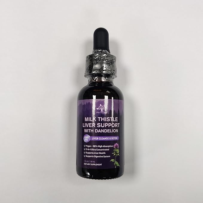(2 Pack) Milk Thistle Liquid Drops Silymarin 1000mg Liver Supplement Detox &amp Cleanse with Dandelion &amp Artichoke Milk Thistle Organic Extract for Support Repair Liver Health Vegan Non-GMO