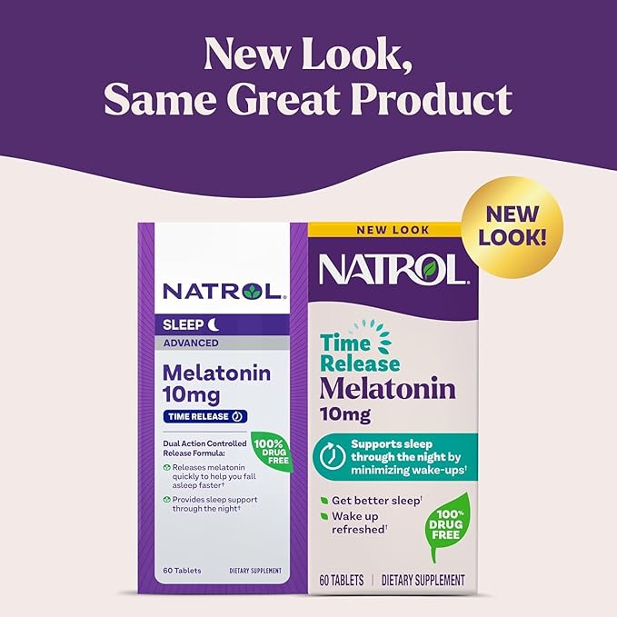 Natrol Advanced Sleep Melatonin Tablets Maximum Strength 10 mg 60 ea ( Pack of 2)