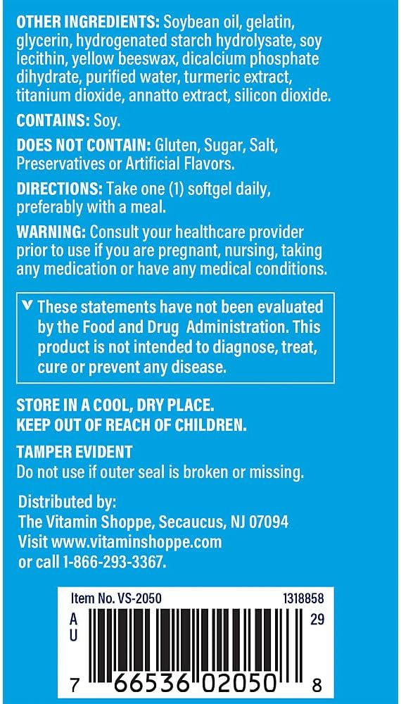 The Vitamin Shoppe Vitamin B-Complex - Energy Metabolism &amp Nervous System Support Complete B Vitamins (100 Softgels)