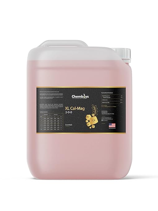 Chemboys XL Cal-Mag Plant Supplement 2-0-0 – Calcium &amp Magnesium Liquid Fertilizer Plant Nutrients for Vegetables Hydroponics Coco Coir Fruits – Indoor &amp Outdoor Use Made in USA - 5 Gallo
