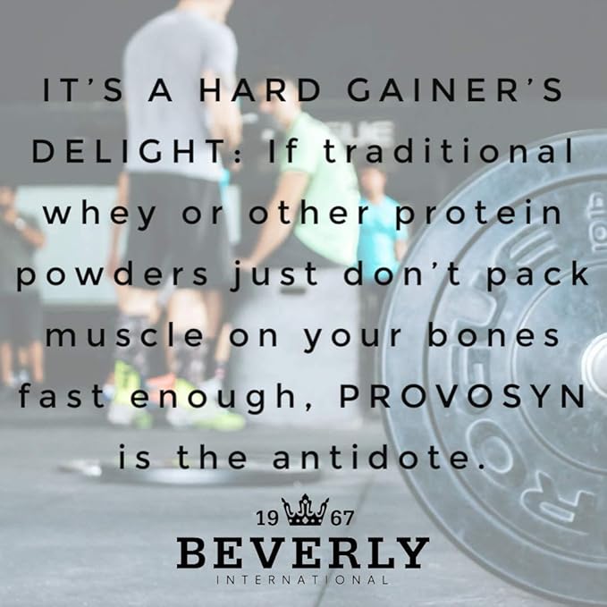 PROVOSYN. The Original Ultra-Premium Whole Egg Milk (Casein + Whey) and Beef Protein Powder. Fast Muscle Building + Recovery. Perfect for Hard Gainers. Vanilla Flavor 616 g The Mature Users Protein.