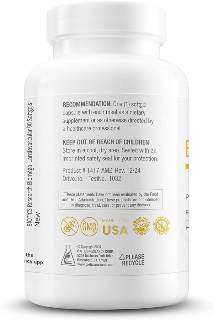 Biotics Research Biomega-1000™ Omega 3 Fish Oil With EPA 529mg / DHA 353mg– Omega-3 Fatty Acids 1000 mg- Highly Concentrated Fish Oil 90 Days Servings–Supports Immune Brain &amp Heart Health–90 Soft