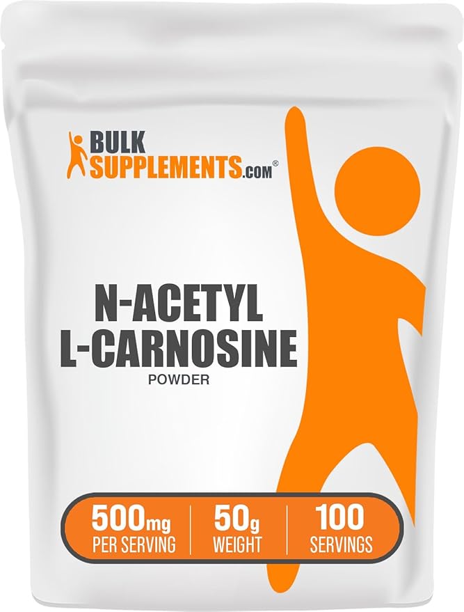 BulkSupplements.com N-Acetyl L-Carnosine Powder - Carnosine Supplement N-Acetyl Carnosine 500mg - Gluten Free 500mg per Serving 50g (1.8 oz) (Pack of 1)