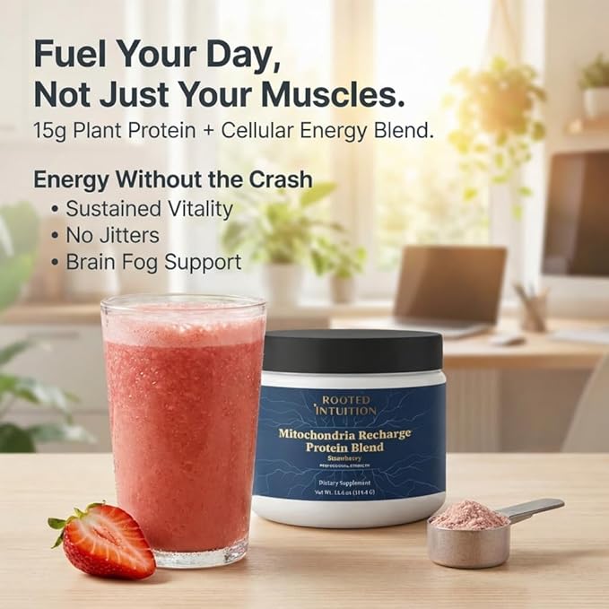 Rooted Miltivitamin with Brain Supplements for Memory and Focus | Energy Vitamins for Men and Women | Brain Health Support &amp Mental Clarity | Cognitive Booster | Mitochondria Recharge | 14.6oz Pow