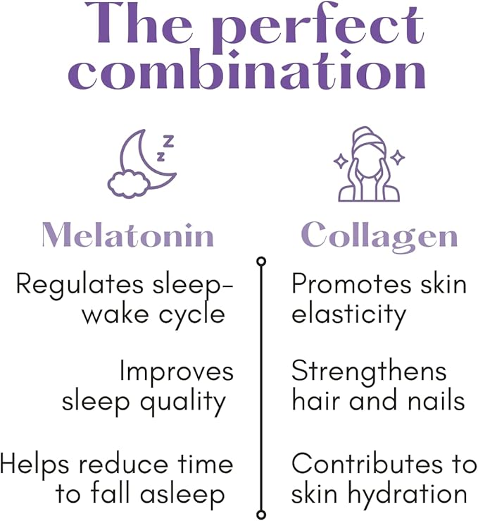 Liquid Collagen with Melatonin | Box with 30 Shots | 6000mg Collagen | Peach Flavor | Supports Skin Hair Nails &amp Sleep Quality | Beauty &amp Wellness Supplement