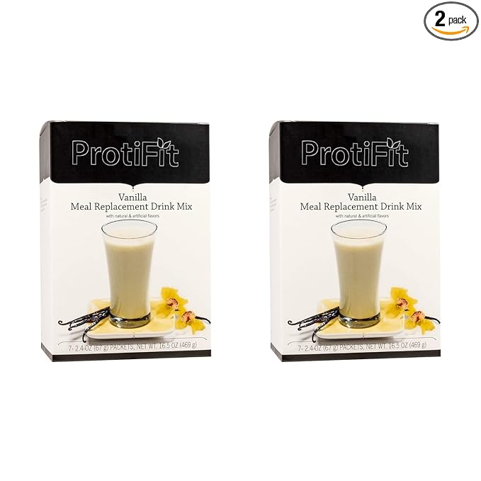 PROTIFIT - Vanilla Meal Replacement Shake 2 Pack  Very High Protein (35g) Protein Powder Vitamin Drink Gluten Free Low Calorie Low Carb Keto Friendly Bariatric Food Ideal Protein Compatible