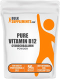 BulkSupplements.com Pure Vitamin B12 Powder - as Cyanocobalamin Vitamin B Supplements Cyanocobalamin B12 Supplement - Pure Product Multiple Servings 50g (1.8 oz) (Pack of 1)