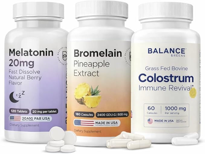 Balancebreens Melatonin + Bromelain + Colostrum Nighttime &amp Digestive Wellness Bundle