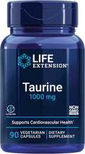 Life Extension Creatine Capsules and Taurine Supplement Bundle - 120 Creatine Capsules Promoting Strength and 1000mg Taurine for Heart Health