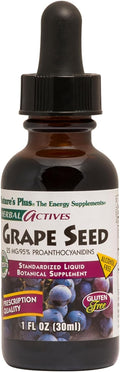 NaturesPlus Herbal Actives Grape Seed 25 mg Liquid Suspension - Vegan Drops 1 fl oz - Vegetarian Gluten-Free - 30 Servings