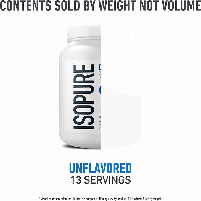 Isopure Essentials 100% Whey Protein Powder with Vitamins 20g Protein Per Serving Unflavored 13 Servings (Pack of 1)