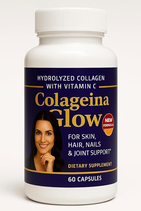 Colageina Glow Hydrolyzed Collagen with Vitamin C – 225g Powder + 60 Capsules | for Skin Hair Nails &amp Joint Support | Easy to Mix Dietary Supplement (New Formula) Pack 2