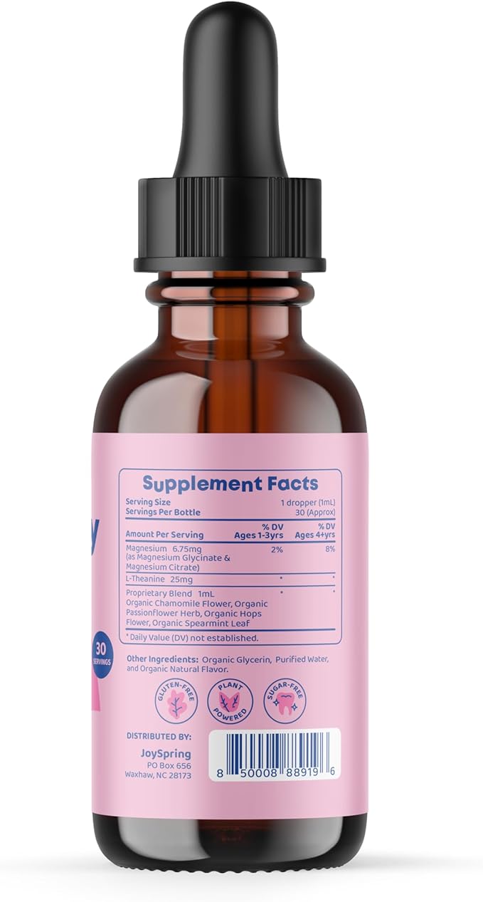 JoySpring DetoxZee Cilantro and Magnesium Citrate &amp Glycinate Liquid Drops for Kids