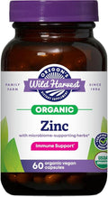 Oregon’s Wild Harvest Zinc – USDA Certified Organic Vegan Capsules for Immune Support with Microbiome-Supporting Herbs – Non-GMO 60 Count