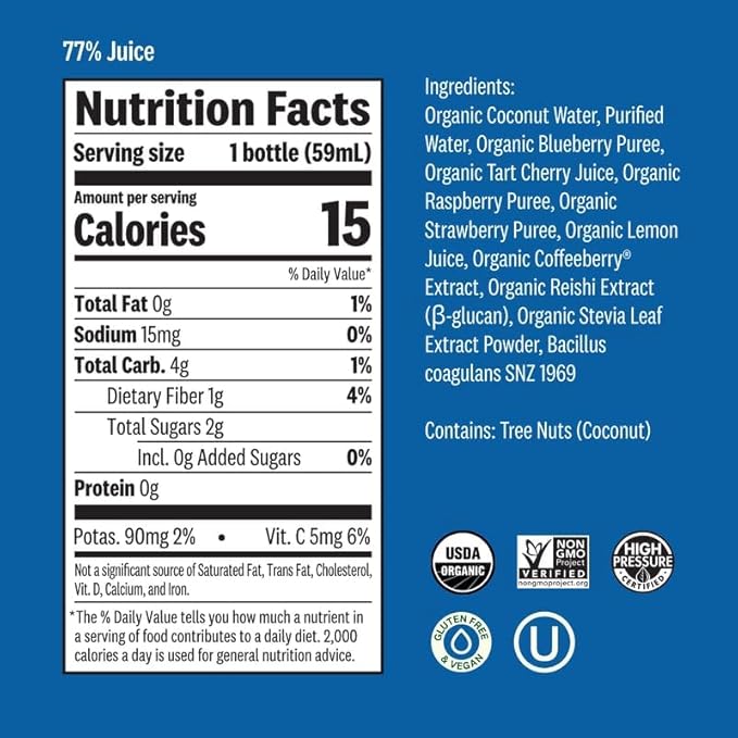 Suja Juice Organic Energy Wellness Shot 2 Ounce (Pack of 10)