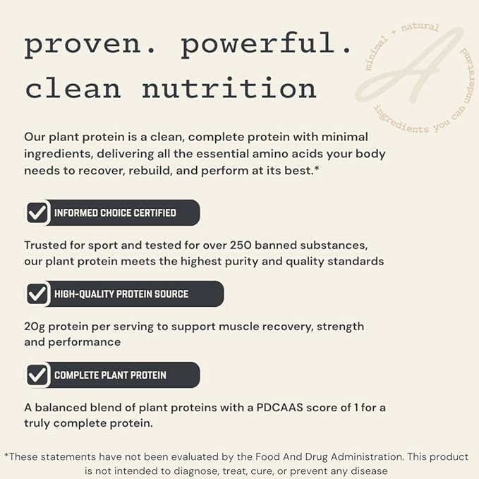Anea Plant Protein - Unflavored | 20g Vegan Protein | Low Carb &lt1g | Complete Amino Acids | Dairy-Free Gluten-Free Cholesterol-Free | Neutral Flavor for Smoothies &amp Recipes | Made in GMP Faci