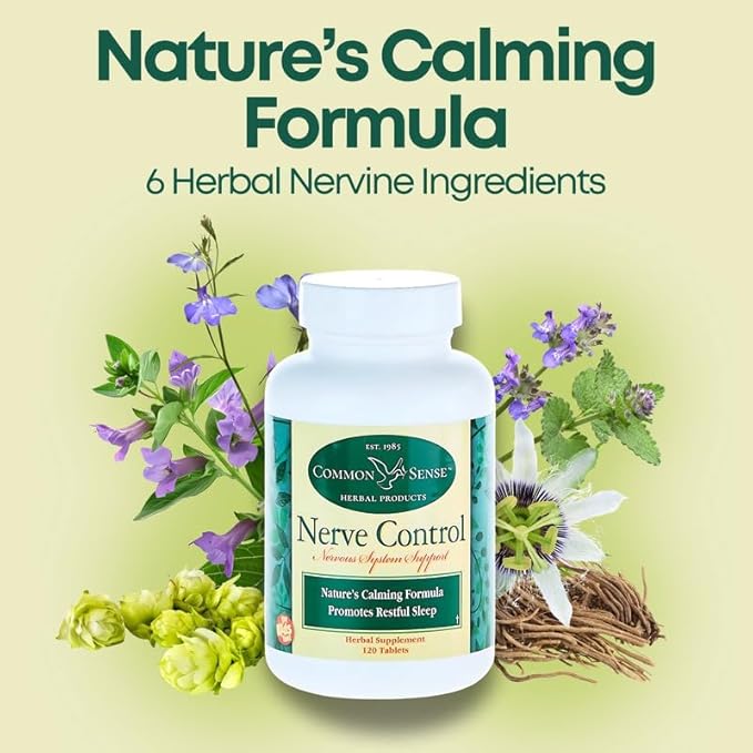 Common Sense Herbal Products Nerve Control: Central Nervous System Support (120 Tablets)