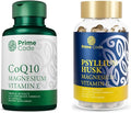 Prime Code CoQ10 250mg with Magnesium Glycinate and Vitamin E Psyllium Husk Capsules with Magnesium Citrate and Vitamin C