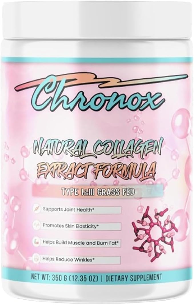 Chronox Collagen Peptides Powder – Hydrolyzed Collagen for Skin Hair Nails &amp Joints – Unflavored Grass-Fed Easy to Mix – 16 oz