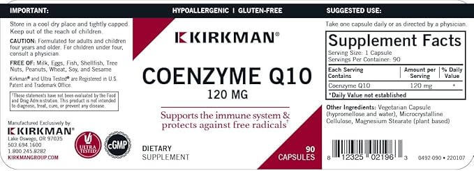 Coenzyme Q10 120 mg Capsules - Hypo - 90 ct