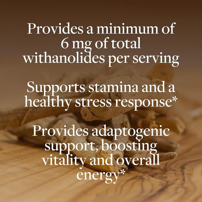Regenerative Ashwagandha -Regenerative Organic Certified - Stress Relief &amp Sleep Supplement* - Containing Withanolides - Vegan Non-GMO - 60 Capsules - 30 Servings