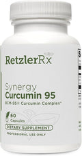 Synergy Curcumin 95 - Curcumin Complex by Dr. RetzlerRx™ Turmeric Curcumin Supplements with Enhanced Bioavailability - Joint Health and Brain Support Supplement (60 Vegan Turmeric Capsules)