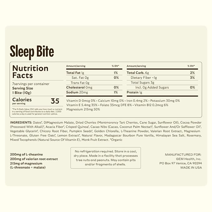 GEM Total Relaxation Bundle – Calm &amp Sleep Bites for Natural Stress Relief and Sleep Support | Magnesium L-Theanine Lemon Balm &amp Valerian Root | Non-Habit Forming Vegan No Added Sugar