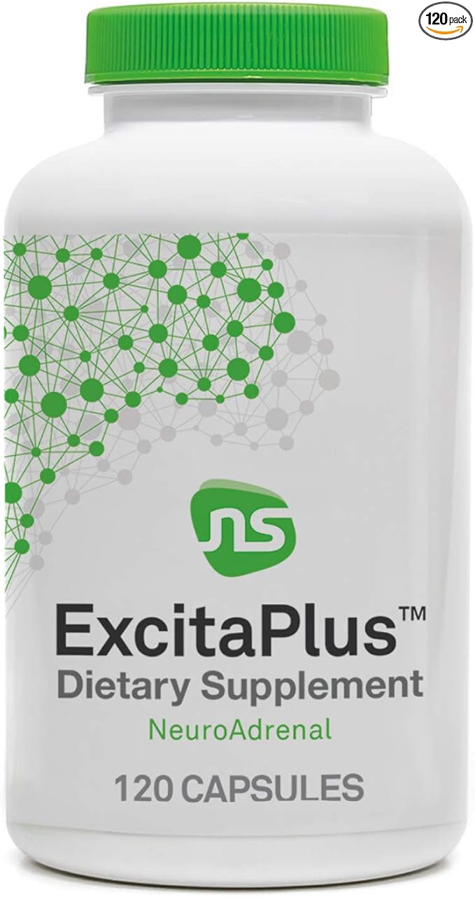 Neuroscience ExcitaPlus - Adrenal Support Supplements for Cortisol Health Support with L-Tyrosine Rhodiola and B Vitamins - Promotes Stress Resilience Energy and Focus (120 ct)