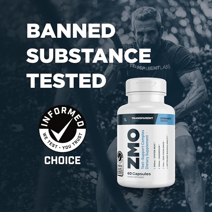 Transparent Labs ZMO - Muscle Builder for Men &amp Women with Zinc Magnesium Glycinate &amp Oyster Powder for Muscle Recovery - 60 Count
