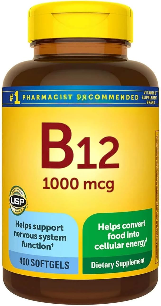 Vitamin B12 1000 mcg – Energy and Metabolism Dietary Supplement 400 Softgels (Pack of 1) (Pack 1)