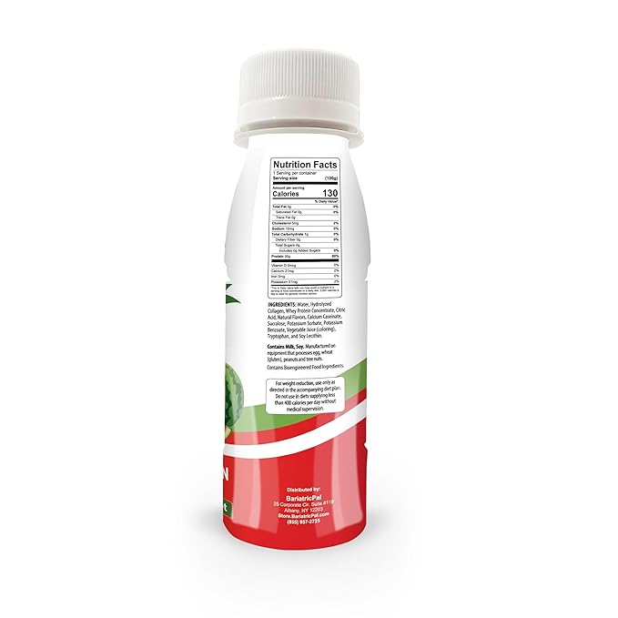 BariatricPal 30g Whey Protein &amp Collagen Sugar-Free Power Pro Shots - Watermelon (12 Bottles)